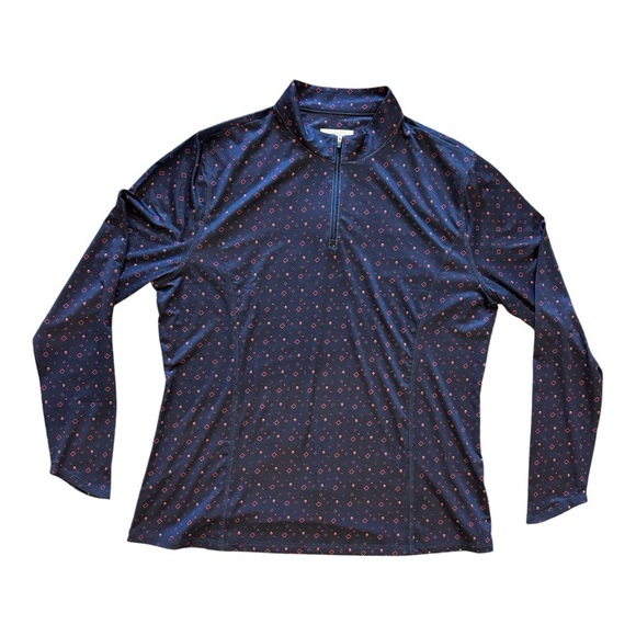 Callaway Weather Series 1/4 Zip Pullover Top Plus XXL Navy Pink Strawberry - Picture 3 of 8